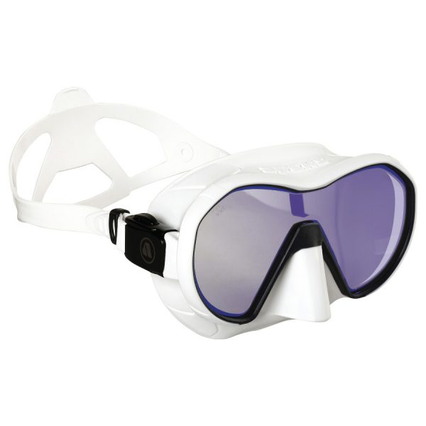 Apeks VX1 Mask in white with UV lens from the side