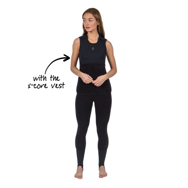 Fourth Element ladies X-Core leggings and vest combo from the front