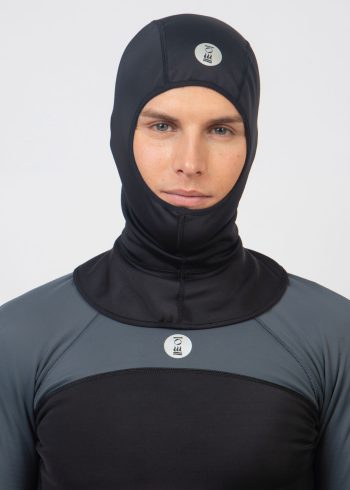 Diver wearing Fourth Element Thermocline Hood With Skirt