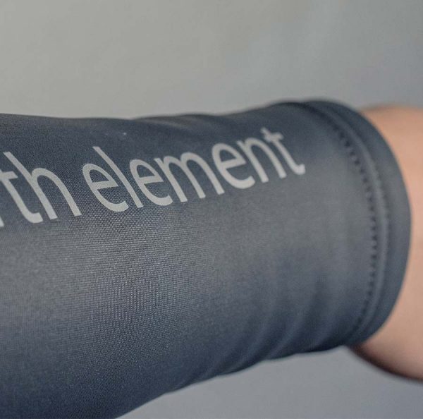 Close up of the Fourth Element logo on the arm of the Thermocline range