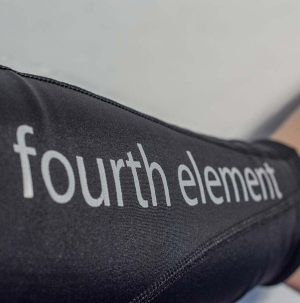Close up of the Fourth Element logo on the leg of the Thermocline range