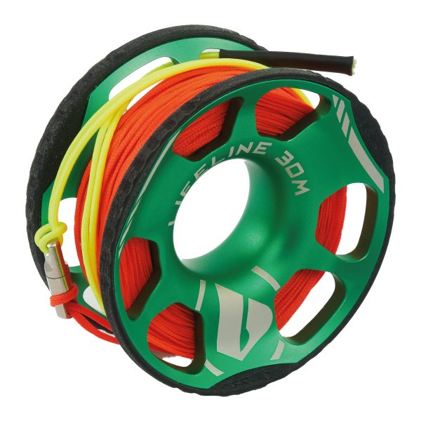 Apeks LifeLine Spool 30m in green from the right