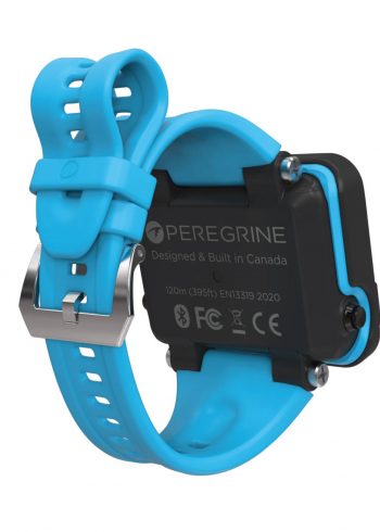 Shearwater Peregrine dive computer with blue strap