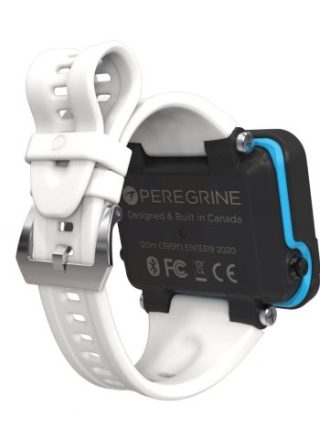 Shearwater Peregrine dive computer with white strap