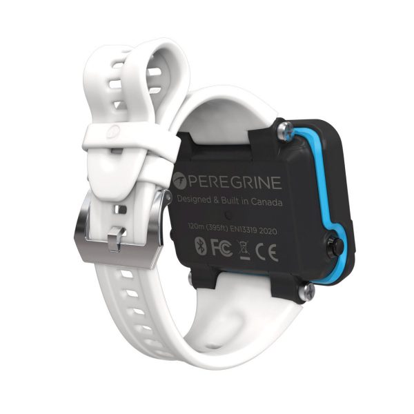 Shearwater Peregrine dive computer with white strap