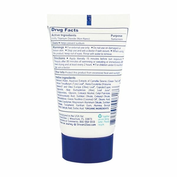 Stream2Sea reef safe sunscreen SPF20 30ml from the back