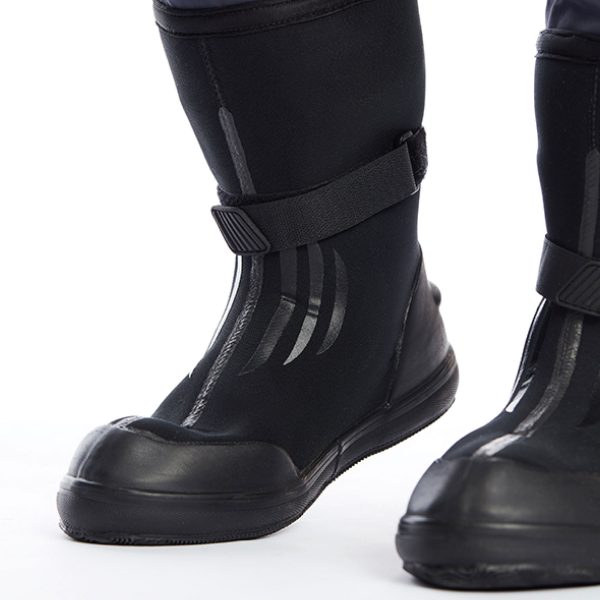 Close up of the Avatar drysuit boots