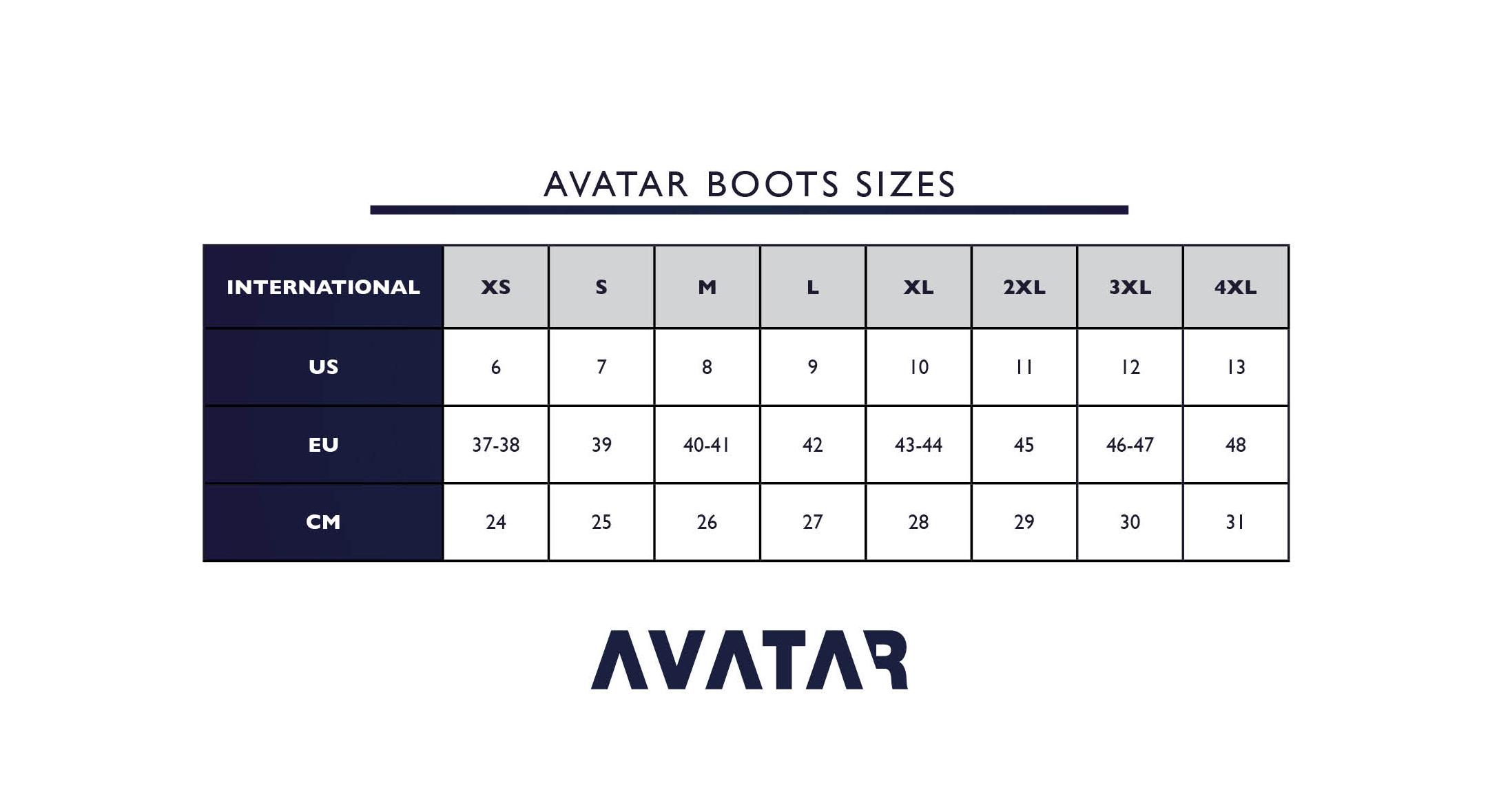 Avatar drysuit boot size guide