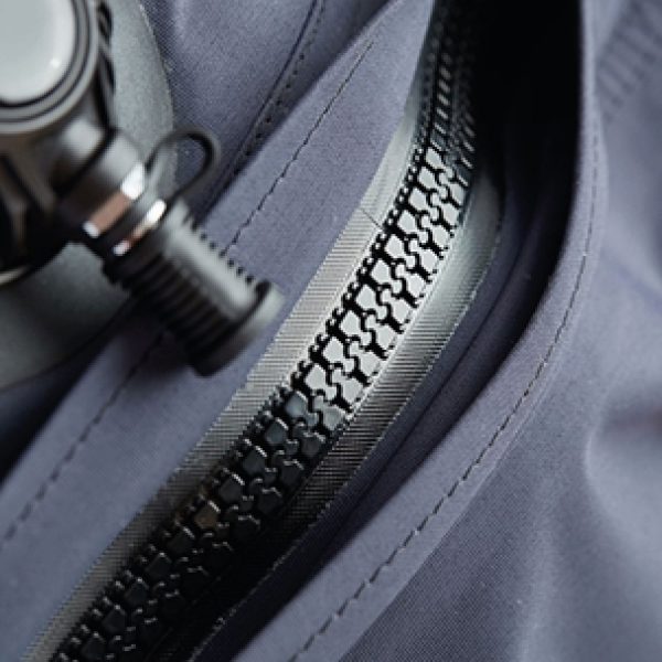 Close up of the Avatar drysuit zip