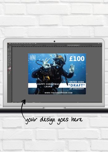 Gift Vouchers for scuba divers with custom design