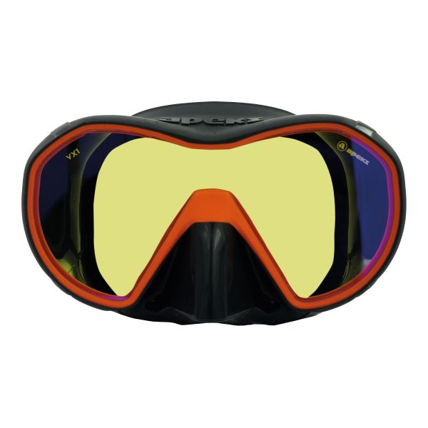 Apeks VX1 Mask in dark grey and orange with UV lens