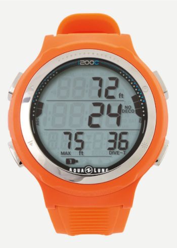 Aqualung i200c dive computer in apricot from the front