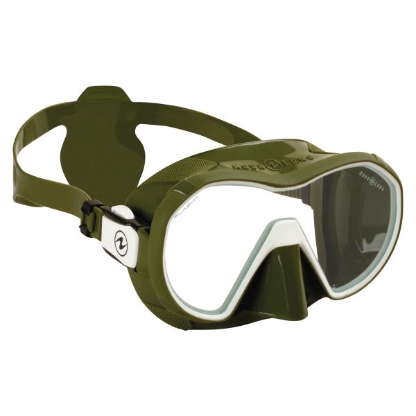 Aqulaung Plazma mask in olive from the side