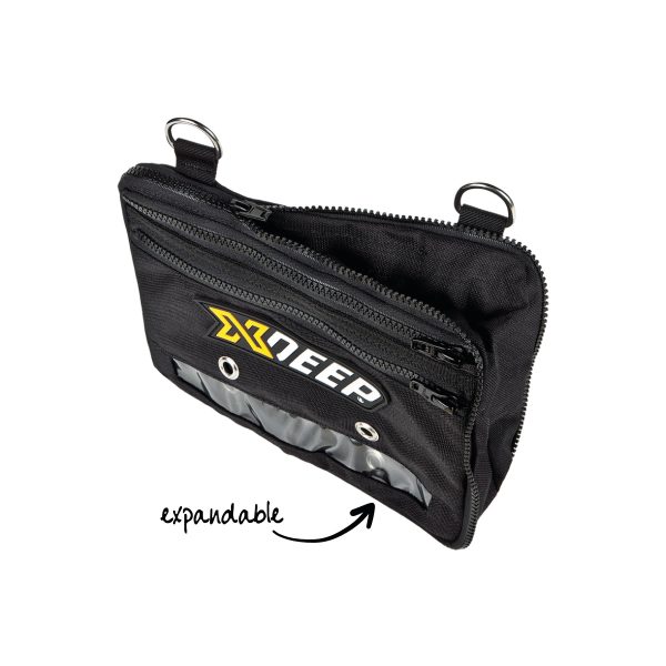 Expandable XDEEP Cargo Pouch zipped up to compact size