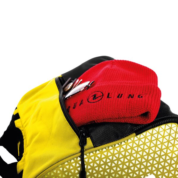 Close up of the zip pocket on the Aqualung Duffel Pack