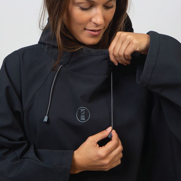 Toggle detail on the black Fourth Element Storm Poncho