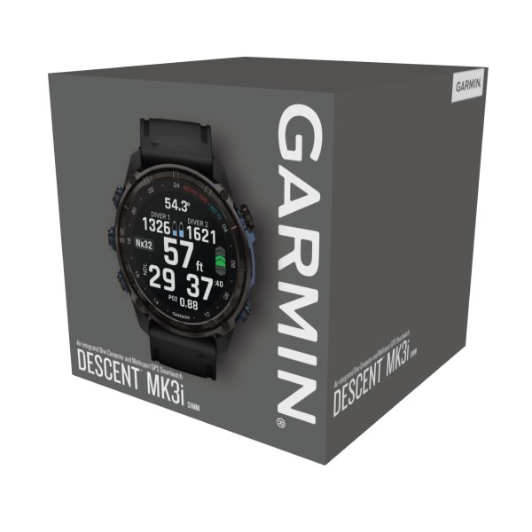 Garmin Descent Mk3i 51mm Dive Computer in carbon grey and black packaging