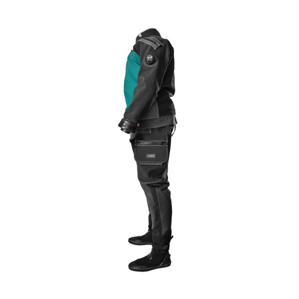 Santi ELite+ Drysuit in turquoise from the side