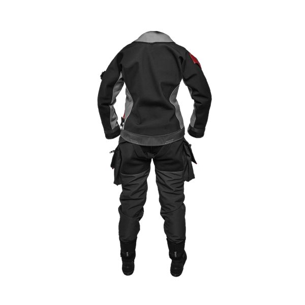 Santi ELite+ Ladies First Drysuit in red from the back