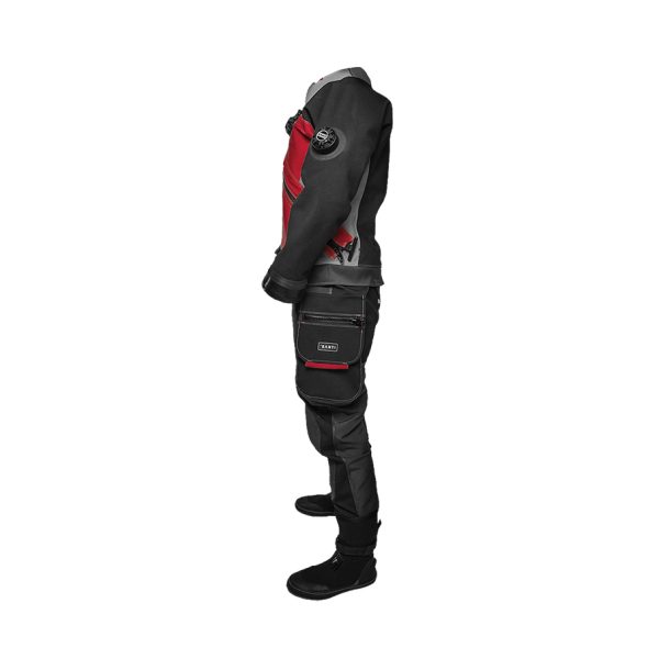 Santi ELite+ Ladies First Drysuit in red from the side