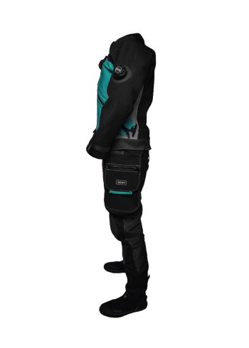 Santi ELite+ Ladies First Drysuit in turqoise from the side