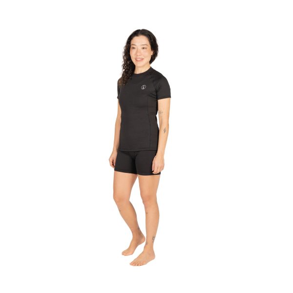 Women's Fourth Element J2 Short Sleeve top and shorts combo from the side